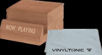 Vinyltonic Now Playing Wooden Stand + Microfiber Cloth